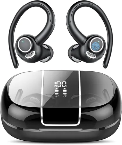 Miniatura 6 de Auriculares inalámbricos Bluetooth 5.3 deportivos, auriculares 48H con micrófono ENC, auriculares estéreo Bluetooth de graves profundos con ganchos