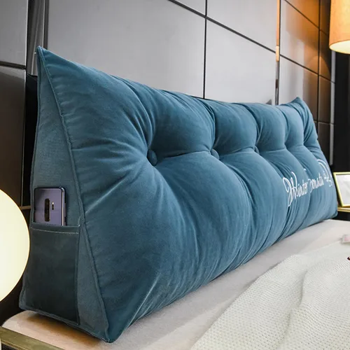 Miniatura 16 de Almohada de cabecera con cuña para lectura, respaldo de vellón, almohada de descanso de lectura, cojín triangular grande para la espalda, almohada
