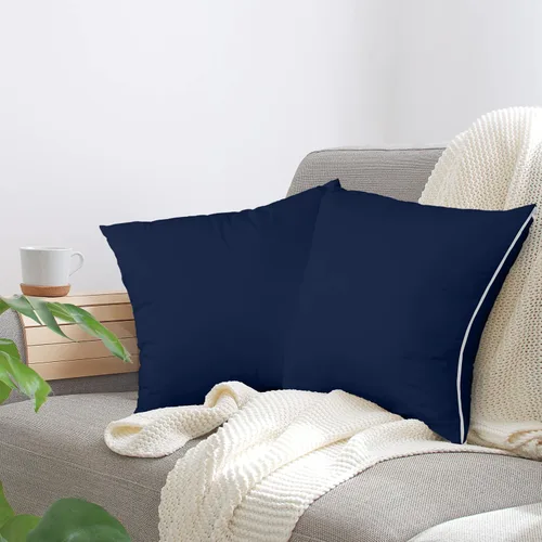 Miniatura 7 de Utopia Bedding - Protectores de almohada impermeables, con cremallera (sin rellenos de almohada), europeos (paquete de 4, azul marino), fundas