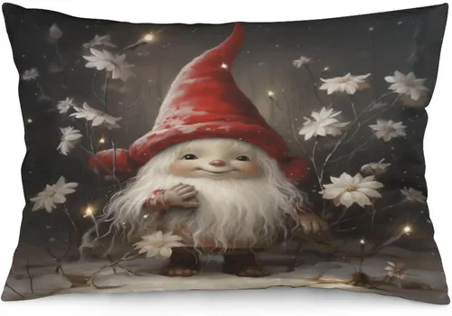 Miniatura 13 de Funda de almohada con escena de pueblo navideño con niños, fundas de almohada de 12 x 20 pulgadas, almohadas decorativas de Navidad para sofá, funda