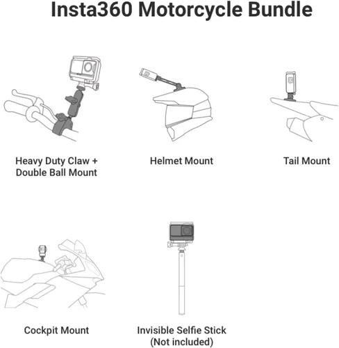 Miniatura 5 de Insta360 Paquete de motocicleta X3: cámara de acción impermeable de 360 con sensores de 1/2 pulgada de 48 MP, video HDR 5.7K 360, foto 360 de 72 MP
