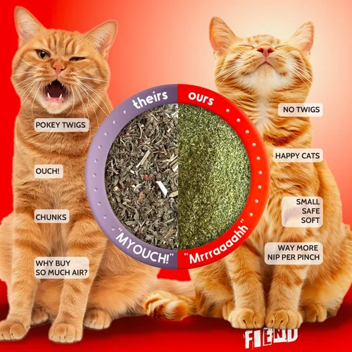 Miniatura 2 de Fiend Catnip + Silvervine para gatos y gatitos Paquete de rescate a granel de 1 ½ taza (1.34 oz) - Mezcla de pezón fina de alta calidad para gatos