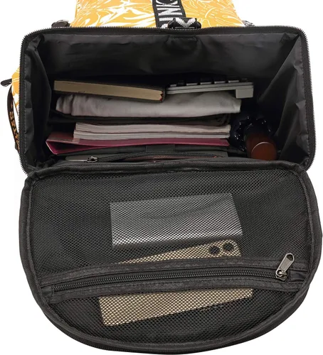 Miniatura 9 de Bolsa de lona de gimnasio Kalesi con compartimento para zapatos, mochila de 4 vías impermeable para viajes, deporte, senderismo, portátil, Amarillo