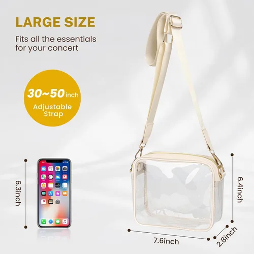 Miniatura 5 de Aveniee Clear Bag Stadium Approved, Clear Purses for Women, Cross body Bag for Concerts with Adjustable Strap