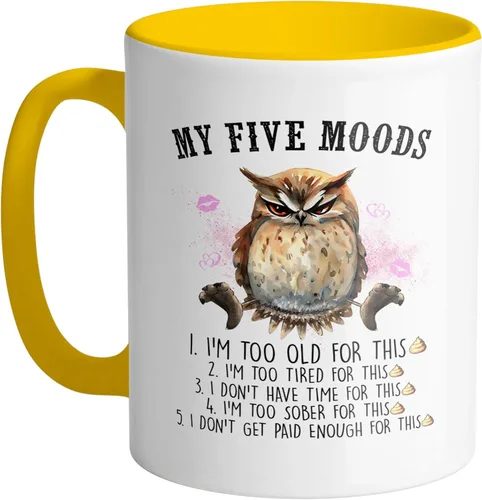 Miniatura 2 de TeesAndTankYou My Five Moods - Taza de café (11 onzas), color negro