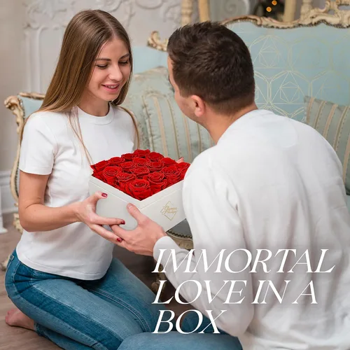 Miniatura 5 de GLAMOUR BOUTIQUE Rosas preservadas en una caja, regalos para ella, esposa y mamá, decoración de flores de rosas para regalo de cumpleaños, ramo