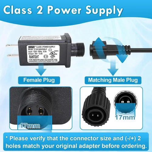 Miniatura 3 de PremierAdapter - Fuente de alimentación de 30 V 15 W, transformador para CZJUTAI JT-DC300V0500-F IP44 30V15W /12W /9W /7.2W /6W /4.5W /3.6W