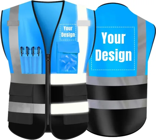 Miniatura 26 de Chaleco de seguridad de alta visibilidad Personaliza tu logotipo chaleco de seguridad protector, Amarillo