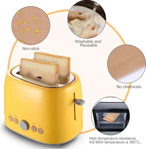 Miniatura 2 de 10 Bolsas de Tostadora Reutilizables para queso a la parrilla Bolsas de Tostadora Antiadherentes para Sándwiches, Pollo, Nuggets, Panini y Tostadas