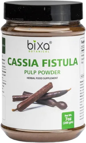 bixa BOTANICAL Cassia Fístula en polvo (Amaltas) - Suplemento de hierbas ayurvédicas | 7 onzas | Sin gluten, sin OMG, tratado al vapor, vegano, 100%