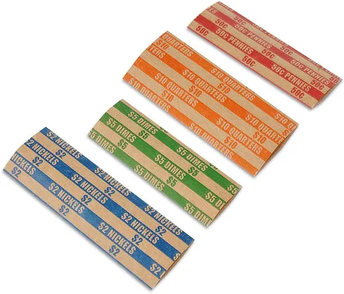 Miniatura 2 de L LIKED Rollos de Envoltorios para Monedas, 100 Unidades, Denominaciones Variadas para Monedas de Un Centavo, Cinco Centavos, Diez Centavos