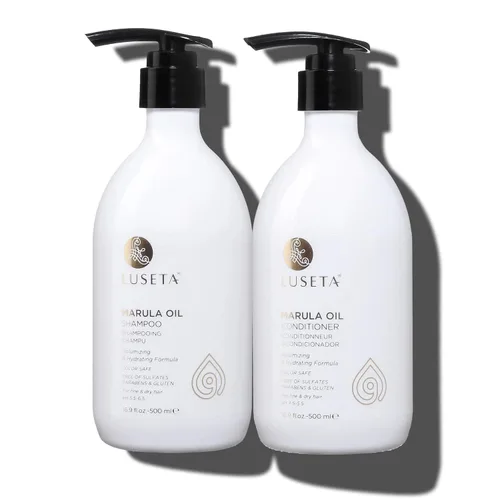 Luseta - Juego de champú y acondicionador de aceite Marula para cabello seco dañado, set hidratante para control del encrespamiento, reparación de