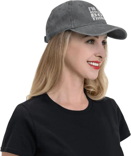 Miniatura 6 de Gorra de béisbol con texto en inglés "I'm Bob Doing Bob Things Distressed Dad", gorra de béisbol para hombre de los años 90, de mezclilla lavada