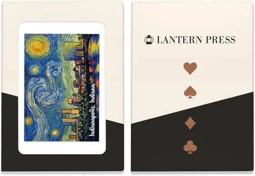 Miniatura 4 de Lantern Press Indianapolis, Indiana, Skyline, Starry Night, 52 Playing Cards for Adults, Poker Size Card Deck