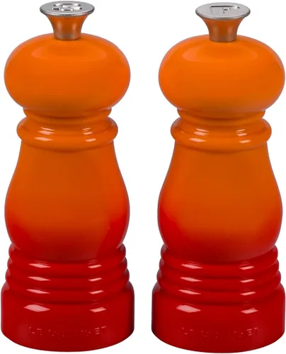Le Creuset Petite Juego de Molinillos de Sal y Pimienta, 5" x 2" cada uno, Flame Llama