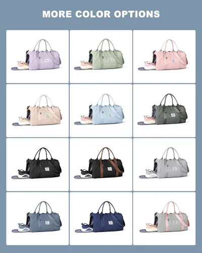 Miniatura 7 de Bolsa de lona de viaje, bolsas de fin de semana para mujeres y hombres, bolsa de transporte durante la noche, bolsa de hospital, bolsa de gimnasio