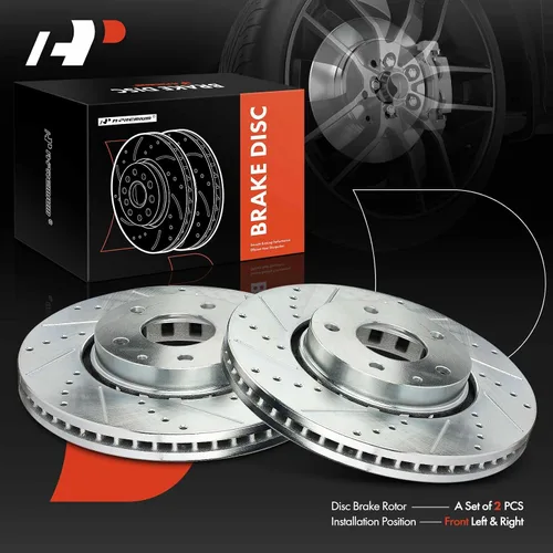 Miniatura 7 de A-Premium Rotores de freno de disco delanteros perforados y ranurados de 11.68 pulgadas (11.689 in) compatibles con modelos seleccionados de Mazda