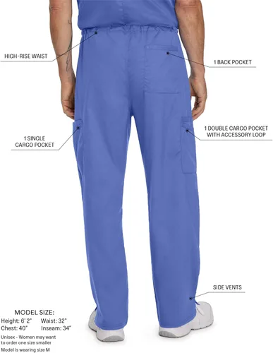 Miniatura 3 de Landau Proflex 2104 - Pantalones médicos unisex a medida, elásticos, cómodos, elásticos, paquete de 6