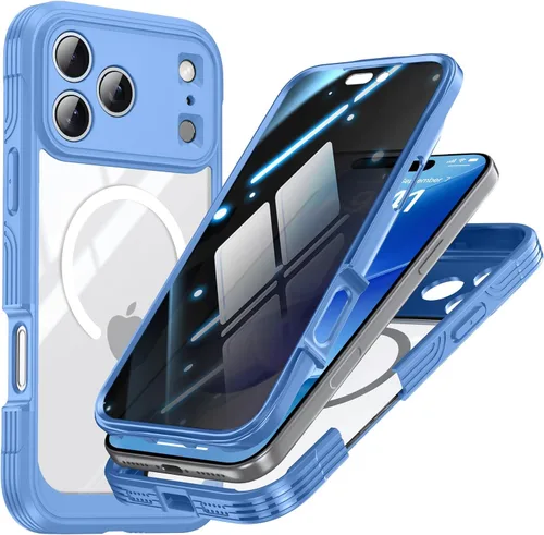 Miniatura 8 de TOPF&B Funda de privacidad para iPhone 17 Pro Max, compatible con MagSafe, funda magnética para iPhone 17 Pro Max, protector de pantalla de Negro