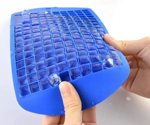 Miniatura 6 de Pequeña forma cuadrada flexible congelada 160 bandejas Mini cubitos de hielo moldes de silicona sin tapas (transparente)