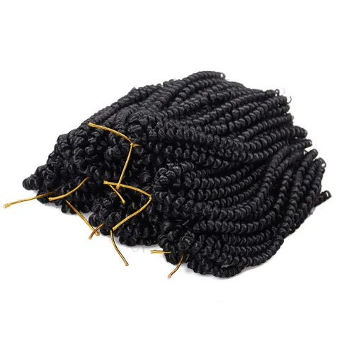 Miniatura 5 de Paquete de 2 cabello para trenzas en espiral de 8 pulgadas, cabello Spring Twist para rastas falsas, rastas de mariposa, cabello para trenzas, fibra