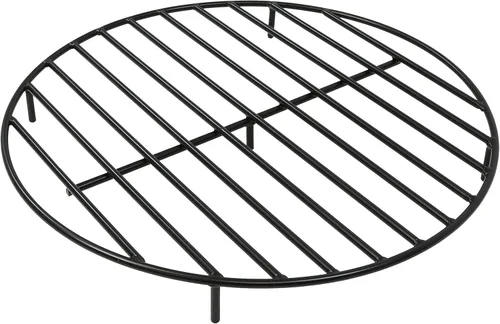 Miniatura 10 de Sunnydaze - Rejilla redonda para hogueras, rejilla elevada de madera para hogueras, rejilla de troncos de acero resistente para exteriores, 24