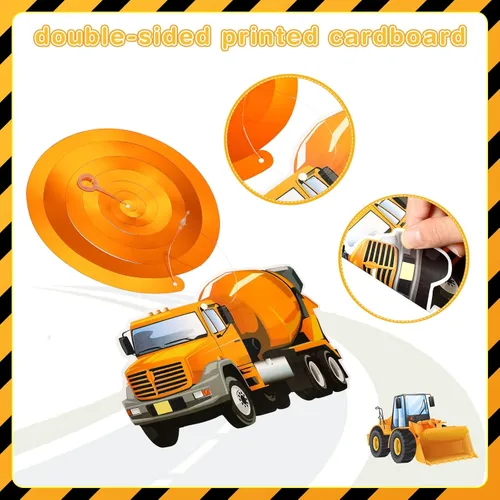 Miniatura 4 de Blulu 30 piezas de suministros de construcción para fiesta de cumpleaños, decoración de construcción, zona de fiesta, remolino colgante, zona