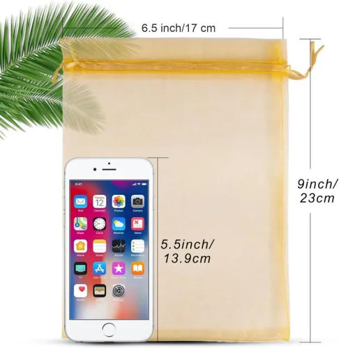 Miniatura 2 de ANZNKU Paquete de 50 bolsas de organza surtidas de 6 x 9 pulgadas, bolsas de malla con cordón, bolsa de malla para regalos, bolsa de organza grande