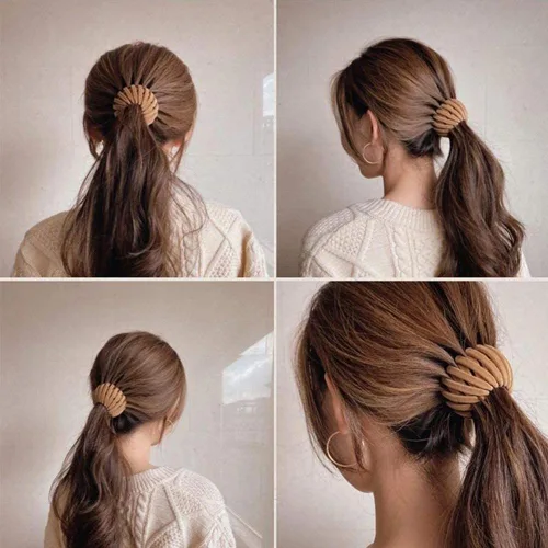 Miniatura 3 de 3 piezas de accesorios para el cabello para mujer, pinza mágica de nido de pájaro, pinza para moño Color-05