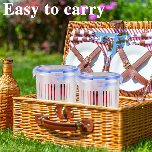 Miniatura 6 de 2 piezas de frascos para pepinillos con colador, frasco grande para pepinillos de 45 oz a prueba de fugas con tapa Lock It, contenedor