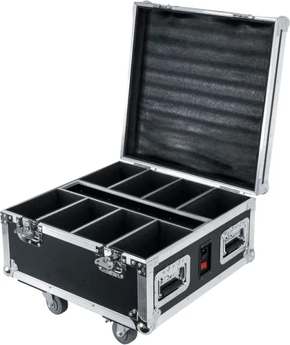 Miniatura 5 de Rockville Funda de carga para carretera 6Rf para (8) luces de batería par 6Rf, diseño apilable, espuma a prueba de golpes, ruedas integradas