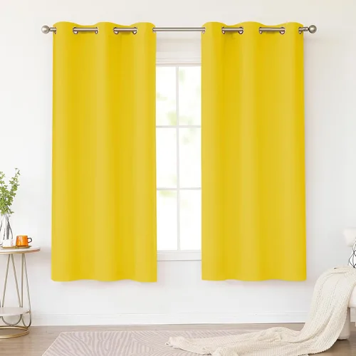 Miniatura 69 de KEQIAOSUOCAI Cortinas rosa bebé de 63 pulgadas para habitación de niñas - Con aislamiento térmico que oscurece la habitación, cortinas de ventana