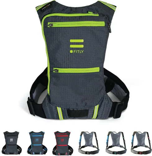 FITLY Minimalist Running Pack - Fitness Backpack Phone Holder, Storage, Thoracic Belt - Carry Personal Items - Running Gear for Men & Women -
