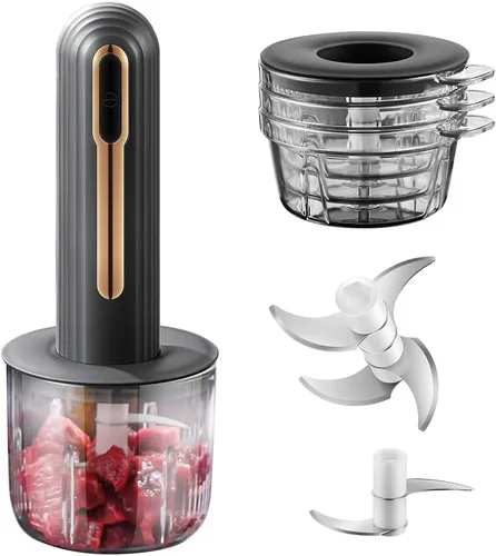 Mini procesador eléctrico de alimentos, procesador de alimentos portátil USB de 4 tazas, picador de ajo, para cortar en cubitos, picar y hacer puré,