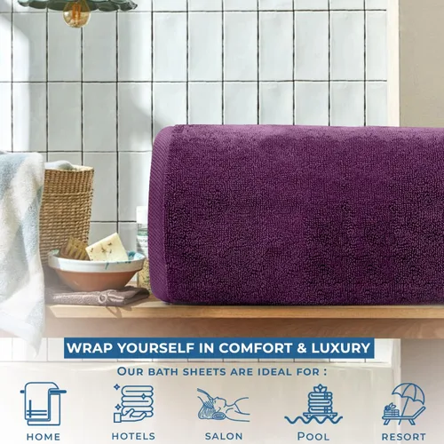 Miniatura 227 de DAN RIVER Paquete de 2 sábanas de baño de 35x70 pulgadas, sábanas de baño jumbo acanaladas para adultos, toallas grandes gruesas y absorbentes