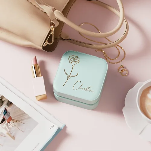 Miniatura 4 de ALBK Regalos personalizados para mujeres Joyero de viaje personalizado para niñas, pequeño estuche de joyería de viaje personalizado, regalos