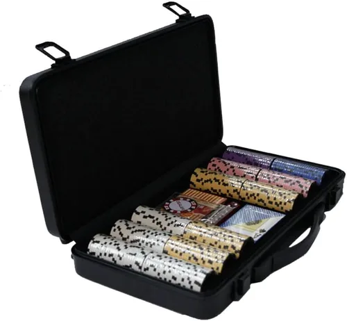 Miniatura 2 de THUNDERBAY Juego de fichas de póquer compuesto de arcilla de 10.58 oz de 0.48 oz con estuche de aluminio, dos barajas de cartas, un botón