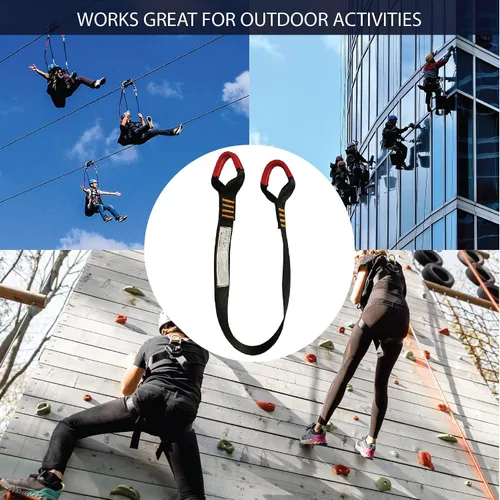 Miniatura 7 de ProGrip - Cordón de seguridad con cremallera y trabillas para engranajes, 2 pies, 23 kN, color negro