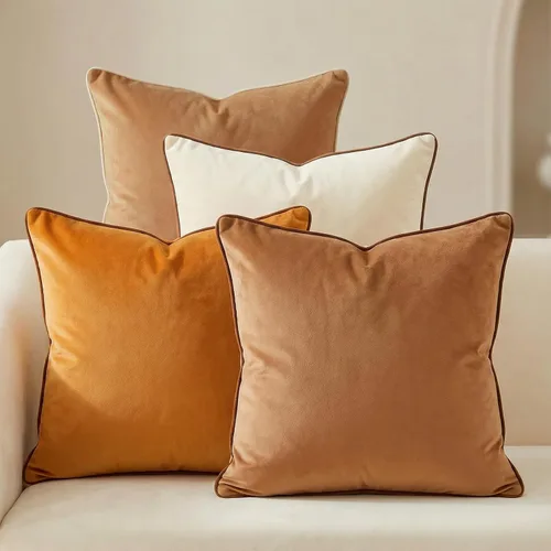 Mecatny Juego de 4 fundas de almohada de terciopelo de 18 x 18 pulgadas, fundas de almohada decorativas suaves y coloridas para sofá, dormitorio,