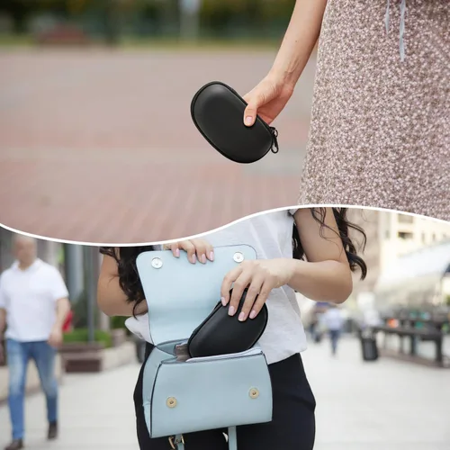 Miniatura 7 de MoKo Estuche para lentes de sol con mosquetón, unisex, de poliuretano, a prueba de golpes, protector para gafas de viaje, estuche de transporte