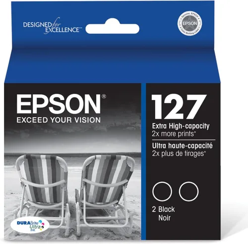 Miniatura 2 de Epson 127 DURABrite Ultra Ink Black Paquete de cartuchos dobles para NX-530, NX-625, WF-3520, WF-3530, WF-3540, WF-545, WF-60, WF-630, WF-633
