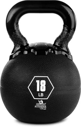 Miniatura 13 de Champion Sports Rhino - Pesas rusas de goma, color negro, equipo de entrenamiento de fuerza de primera calidad, varios pesos