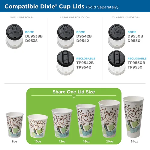 Miniatura 4 de Dixie PerfecTouch - Tazas de café de papel de 20 onzas por GP PRO, diseño de neblina de café, 500