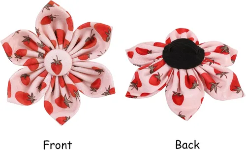 Miniatura 3 de Lionet Paws Collar para perro con flor – Lindo collar de algodón ajustable para perro y gato con hebilla de metal para cachorros, hembras, XS