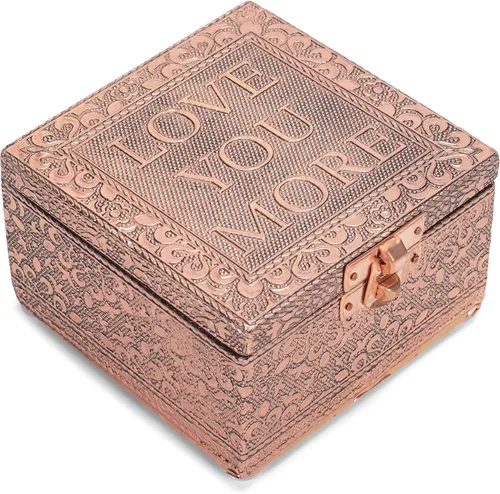 Miniatura 7 de Cottage Garden Página de inicio Perro Pawprint Caja de recuerdo de joyería de metal de tono de cobre