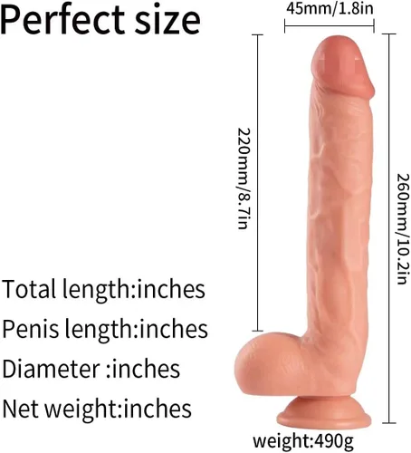Miniatura 2 de Consolador realista suave grande para mujeres con fuerte ventosa para manos libres, juguete sexual realista flexible con eje curvado para punto G