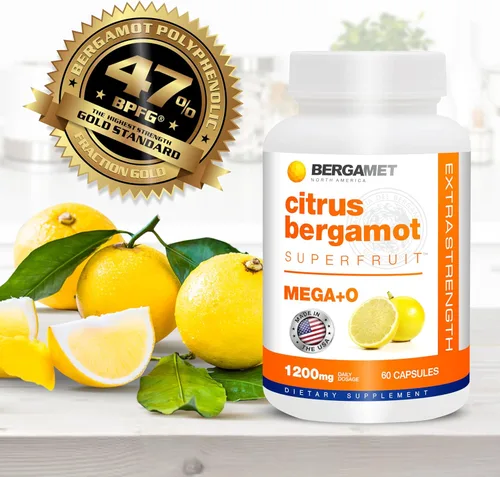 Miniatura 6 de BergaMet Suplemento de bergamota cítrica, extracto 170:1, 1200 mg, 80% polifenoles, suplemento de bergamota cítrica italiana para colesterol alto