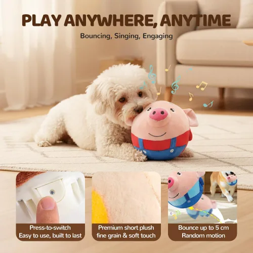 Miniatura 4 de Juguetes interactivos para perros, 2026 Nueva pelota chirriante activa y móvil con sonido parlante, juguete de felpa recargable y lavable (2 piezas)