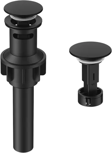 Miniatura 14 de Drenaje de lavabo de baño con desbordamiento, tapón universal para lavabo de baño, drenaje de plástico de drenaje rápido con colador 2 x negro mate