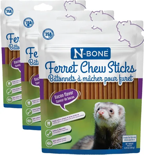 Miniatura 17 de N-Bone Palitos masticables para hurones sabor salmón, bolsa de 1.87 onzas